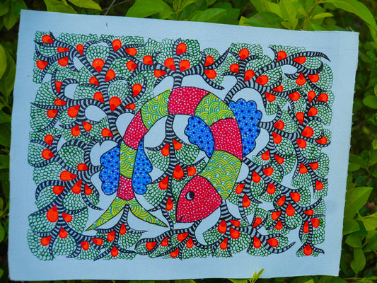 Artisan 3D Textured Floral Hand Painting – Traditional Indian Heritage Art Panel
