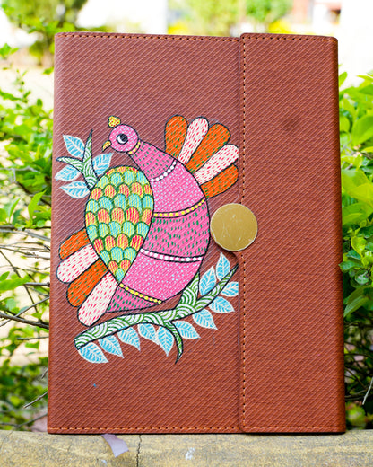 Hand-Painted Artisan Diary – Textured Botanical Hardcover Notebook