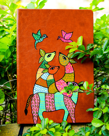 Hand-Painted Artisan Diary – Textured Botanical Hardcover Notebook