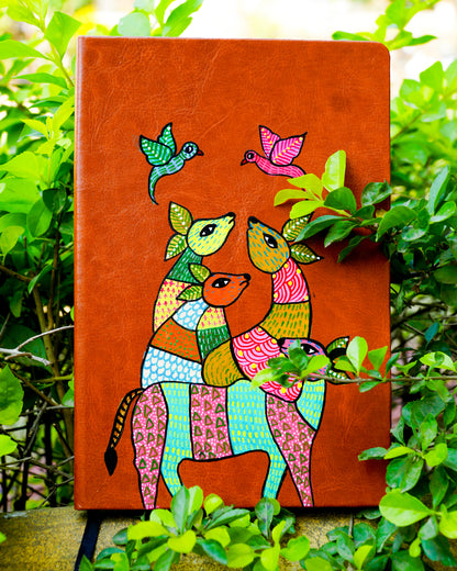Hand-Painted Artisan Diary – Textured Botanical Hardcover Notebook