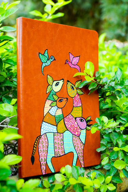 Hand-Painted Artisan Diary – Textured Botanical Hardcover Notebook