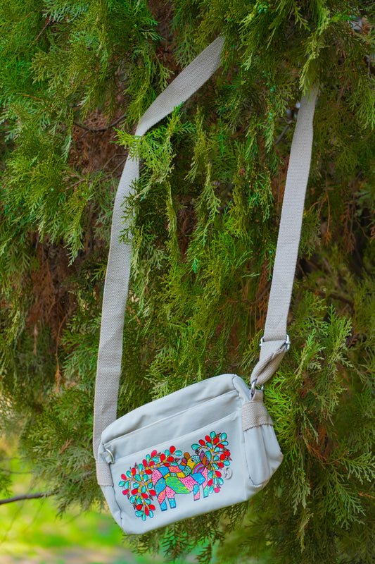 Hand-Painted Floral Bag – Artisan Textured Clutch & Crossbody