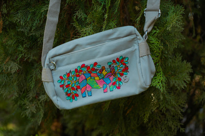 Hand-Painted Floral Bag – Artisan Textured Clutch & Crossbody