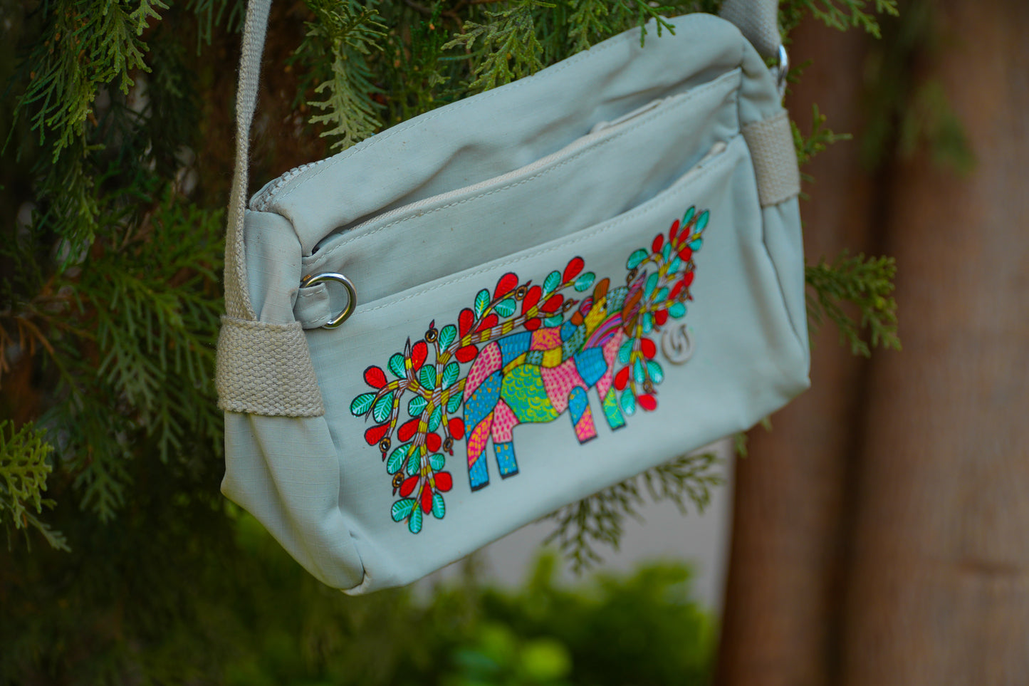 Hand-Painted Floral Bag – Artisan Textured Clutch & Crossbody