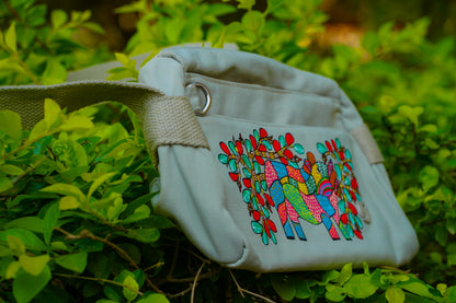 Hand-Painted Floral Bag – Artisan Textured Clutch & Crossbody