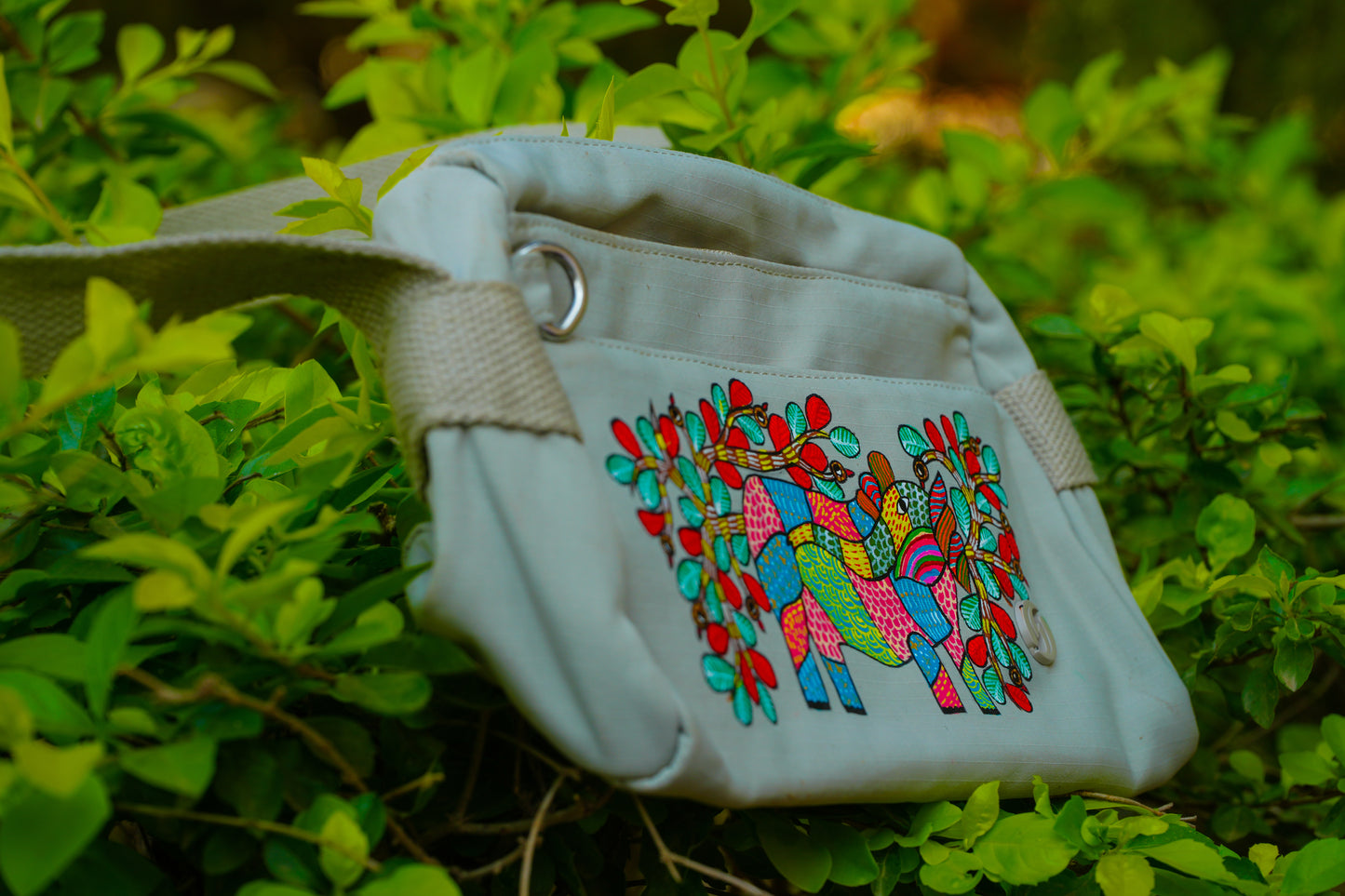Hand-Painted Floral Bag – Artisan Textured Clutch & Crossbody