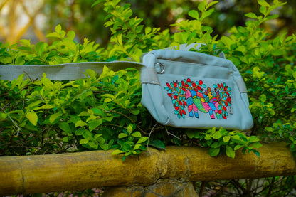 Hand-Painted Floral Bag – Artisan Textured Clutch & Crossbody