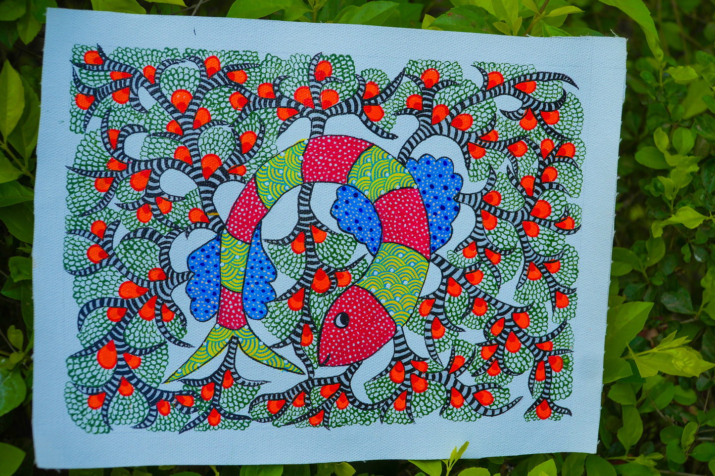 Artisan 3D Textured Floral Hand Painting – Traditional Indian Heritage Art Panel