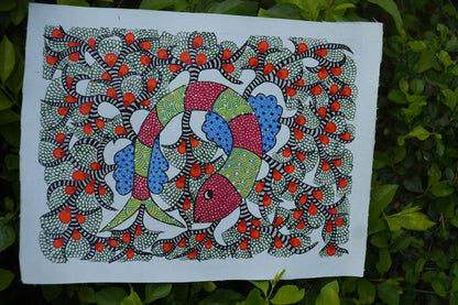 Artisan 3D Textured Floral Hand Painting – Traditional Indian Heritage Art Panel