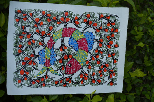 Artisan 3D Textured Floral Hand Painting – Traditional Indian Heritage Art Panel