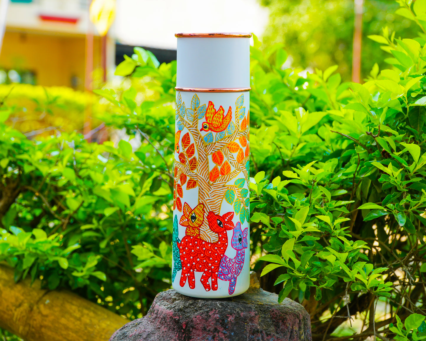 Hand-Painted "Royal Botanical" Bottle – 3D Textured Artisan Decorative